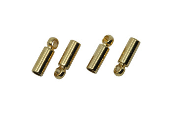 Gold Plated 1mm Glue In End Cap - 2 Pair